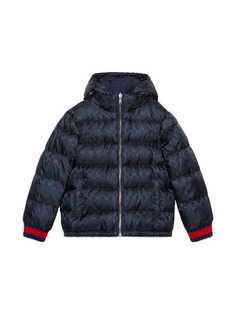 Gucci Kids двухсторонний пуховик Childrens с жаккардовым узором GG