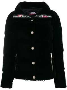Karl Lagerfeld бархатная куртка-пуховик KARL LAGERFELD X KAIA