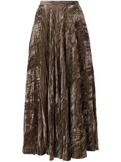 Yves Saint Laurent Vintage бархатная юбка макси с жатым эффектом