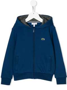 Lacoste Kids худи с фирменной нашивкой и застежкой на молнию