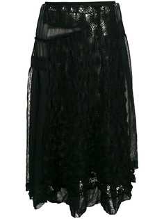 Comme Des Garçons Vintage кружевная юбка с вышивкой