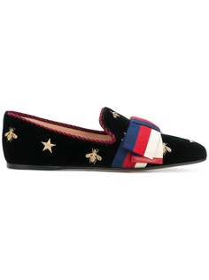 Gucci лоферы с вышивкой