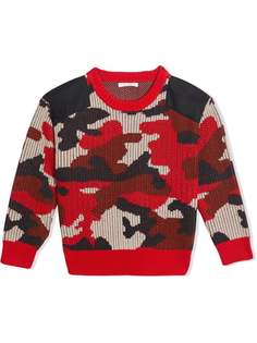 Burberry Kids жаккардовый свитер с камуфляжным принтом