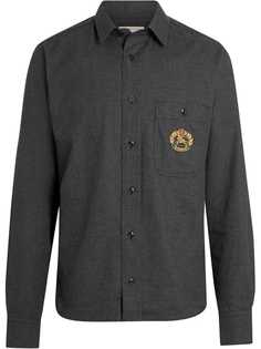 Burberry Embroidered Crest Flannel Shirt