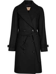 Burberry Herringbone Wool Cashmere Blend Trench Coat