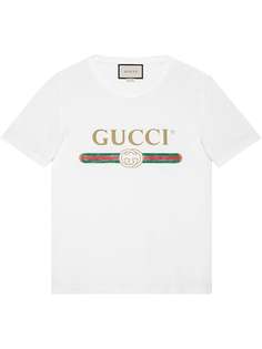 Gucci футболка в винтажном стиле с логотипом