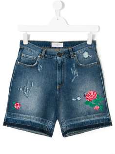 Gaelle Paris Kids floral embroidered shorts