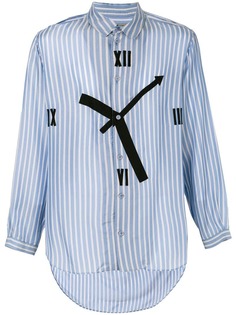 Yohji Yamamoto Vintage полосатая рубашка с принтом часов