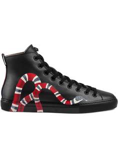 Gucci хайтопы с принтом змеи
