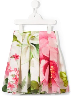 Little Bambah плиссированная юбка с принтом лотосов