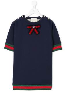 Gucci Kids декорированный топ с круглым вырезом