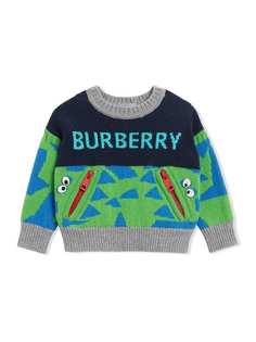 Burberry Kids свитер с монстрами вязки интарсия
