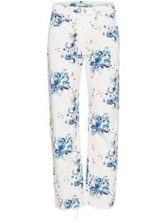 Off-White прямые джинсы с цветочным принтом