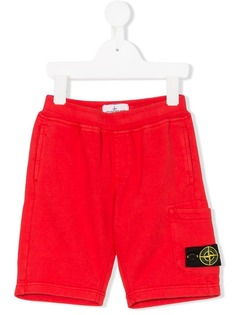 Stone Island Junior спортивные шорты с фирменной нашивкой