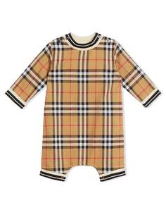Burberry Kids поплиновый комбинезон в винтажную клетку