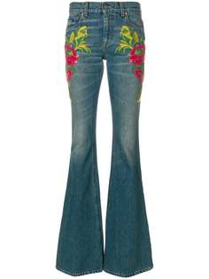 Gucci декорированные расклешенные джинсы
