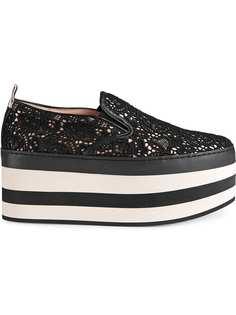 Gucci кружевные кеды на платформе
