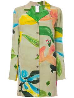 Issey Miyake Vintage облегающая рубашка с цветочным принтом