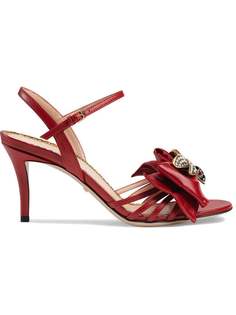 Gucci босоножки с бантом на среднем каблуке