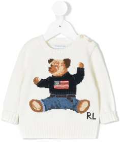 Ralph Lauren Kids джемпер вязки интарсия с изображением медведя