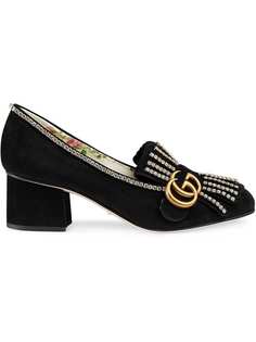 Gucci туфли-лодочки на каблуке средней высоты с кристаллами