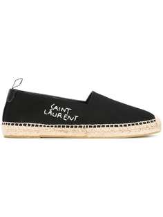 Saint Laurent эспадрильи с вышитыми логотипами