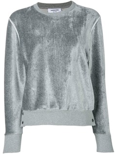 Thom Browne бархатный свободный пуловер с круглым вырезом
