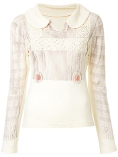 Comme Des Garçons Vintage блузка с ажурной аппликацией