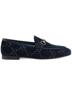 Gucci бархатные лоферы Jordaan GG