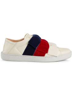 Gucci кроссовки Ace с бархатными бантами