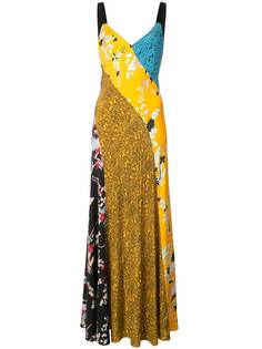 Dvf Diane Von Furstenberg длинное платье со смешанными принтами