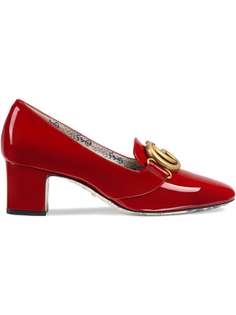 Gucci Patent leather mid-heel pumps with Double G