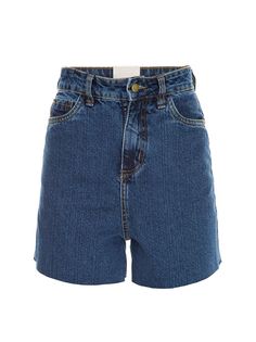 Framed high rise denim shorts