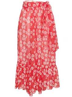 Lisa Marie Fernandez полупрозрачная юбка с цветочным принтом