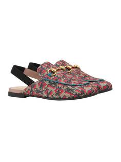 Gucci Kids слипперы Princetown с принтом волком и логотипами GG