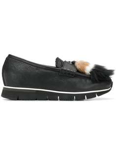 Santoni лоферы на толстой подошве с кисточками