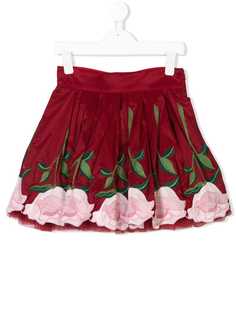 Monnalisa юбка с цветочной вышивкой