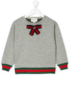 Gucci Kids толстовка с бантом с полоской Web