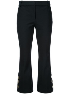 Derek Lam 10 Crosby Cropped Flare Trouser with Button Slit Hem Detail