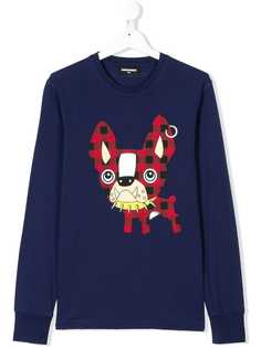 Dsquared2 Kids TEEN checked Chihuahua printed sweatshirt