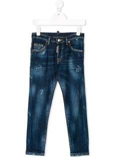 Dsquared2 Kids джинсы узкого кроя с эффектом потертости