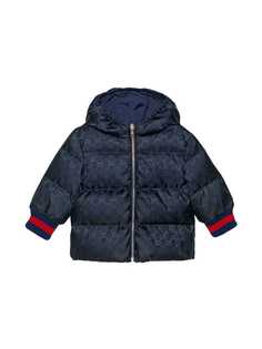 Gucci Kids двухсторонний пуховик Baby с жаккардовым узором GG