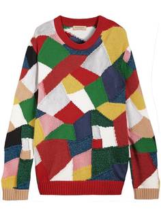 Burberry свитер в стиле пэчворк