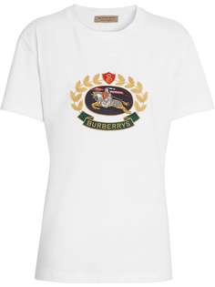 Burberry футболка с вышитым логотипом Archive