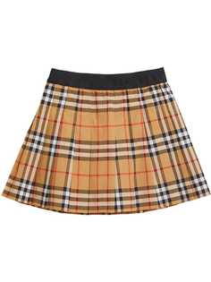 Burberry Kids плиссированная юбка в винтажную клетку