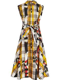 Burberry платье-рубашка в клетку с платочным принтом Archive