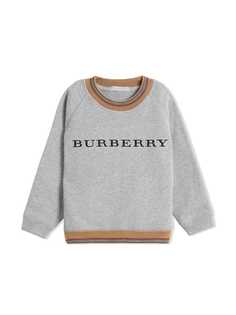Burberry Kids толстовка с вышивкой и полосками Heritage