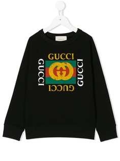 Gucci Kids толстовка с принтом логотипа