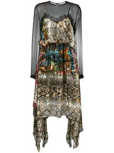Preen By Thornton Bregazzi прозрачное платье с принтом под змеиную кожу