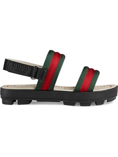 Gucci Kids сандалии с полоской Web